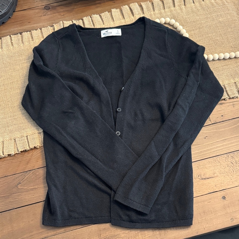 Black Cardigan Sweater V-Neck Timeless Design
